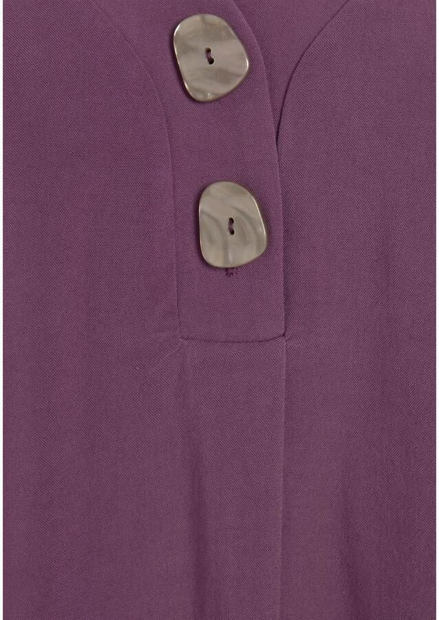 Lascana Blouse zonder sluiting met modieuze knopen luchtige korte mouwen blouse zomers - Foto 2