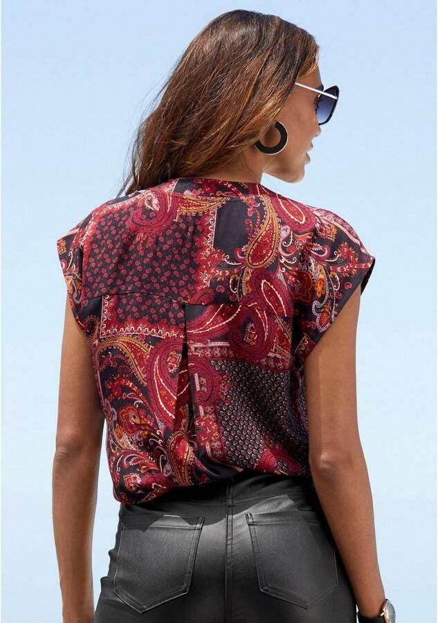 Lascana Blouse zonder sluiting met modieuze knopen paisleyprint damesblouse - Foto 5