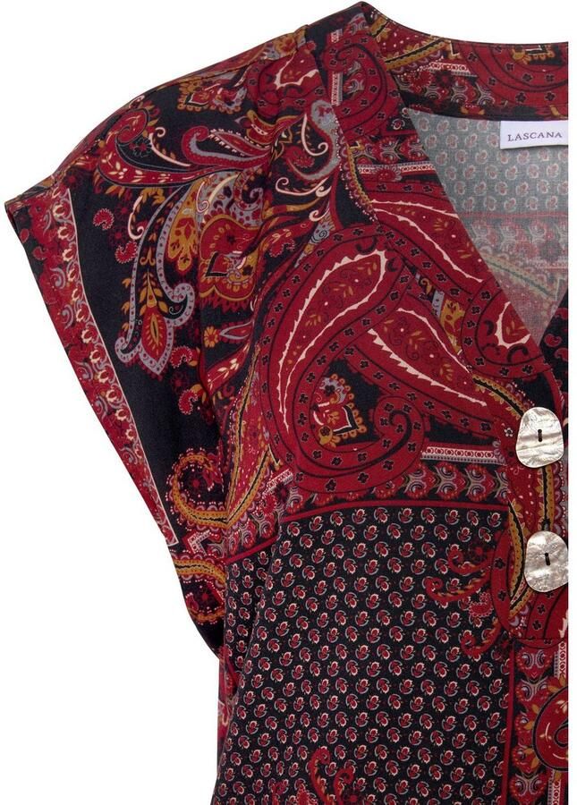 Lascana Blouse zonder sluiting met modieuze knopen paisleyprint damesblouse - Foto 2