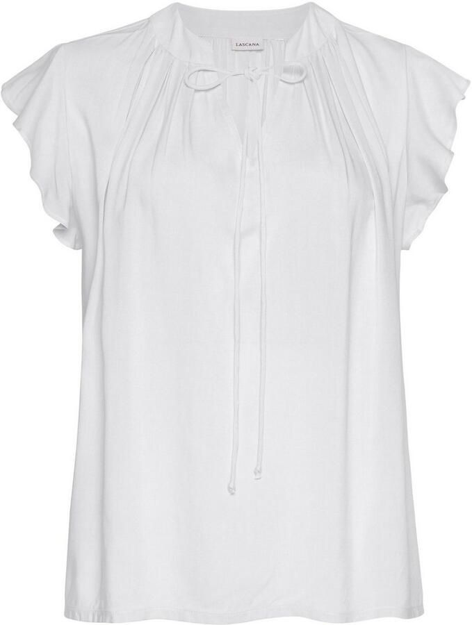 Lascana Blouse zonder sluiting met ruches-mouwen korte mouwen blouse elegant
