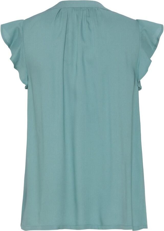 Lascana Blouse zonder sluiting met ruches-mouwen korte mouwen blouse elegant - Foto 2