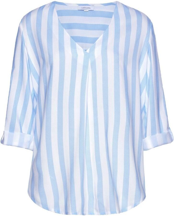 Lascana Blouse zonder sluiting met streep-print lichte geweven stof damesblouse