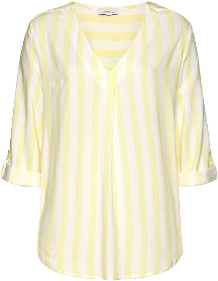 Lascana Blouse zonder sluiting met streep-print lichte geweven stof damesblouse
