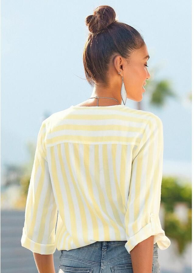 Lascana Blouse zonder sluiting met streep-print lichte geweven stof damesblouse - Foto 4