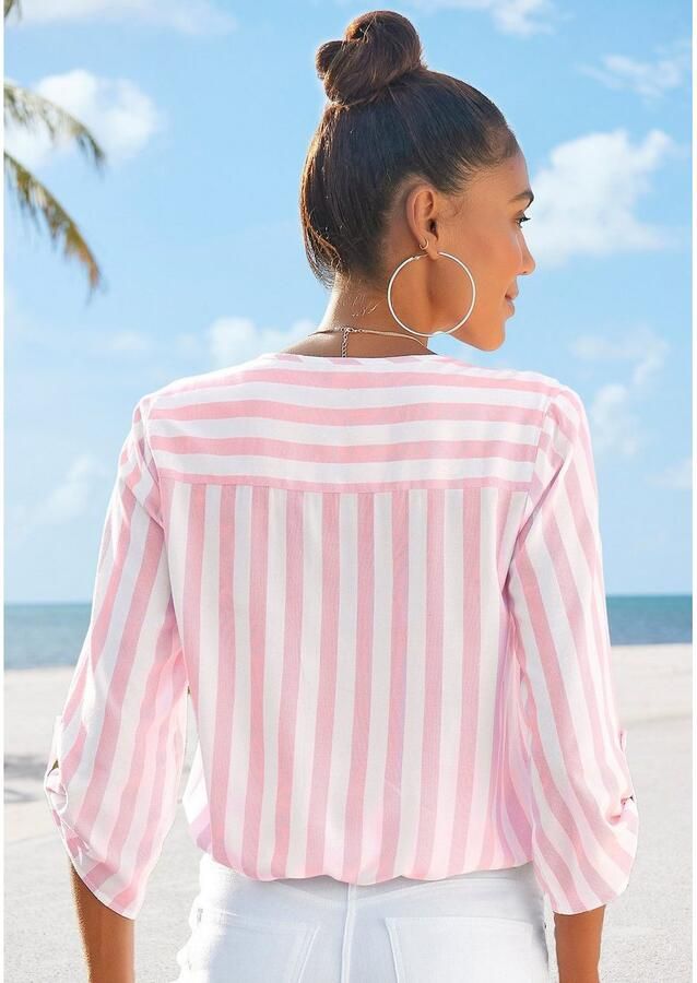 Lascana Blouse zonder sluiting met streep-print lichte geweven stof damesblouse - Foto 5