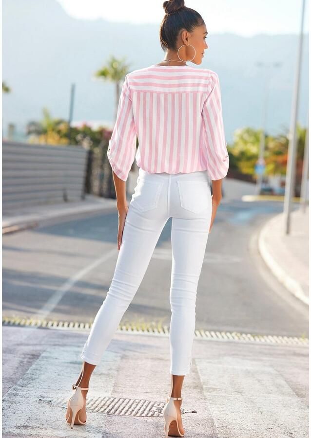 Lascana Blouse zonder sluiting met streep-print lichte geweven stof damesblouse - Foto 6