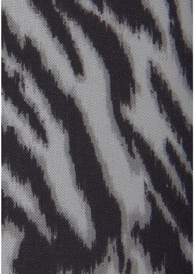 Lascana Blouse zonder sluiting met zebraprint en modieuze knopen korte mouwen blouse zomers - Foto 3