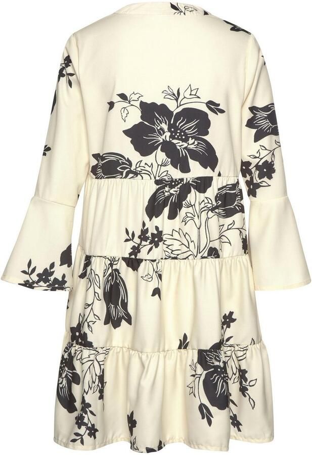 Lascana Blousejurk in wijd model met volants en bloemenprint tuniekjurk strandjurk - Foto 4