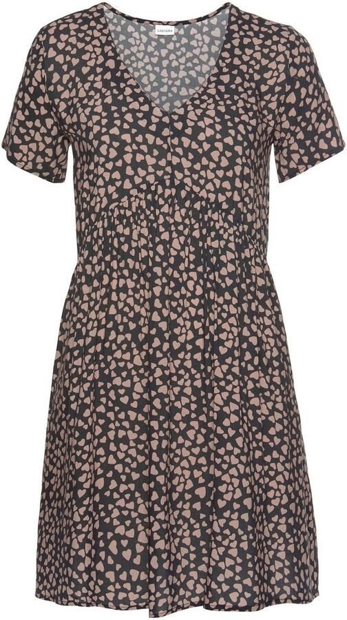 Lascana Blousejurk met hartjesprint losse blousejurk zomerjurk strandjurk - Foto 4