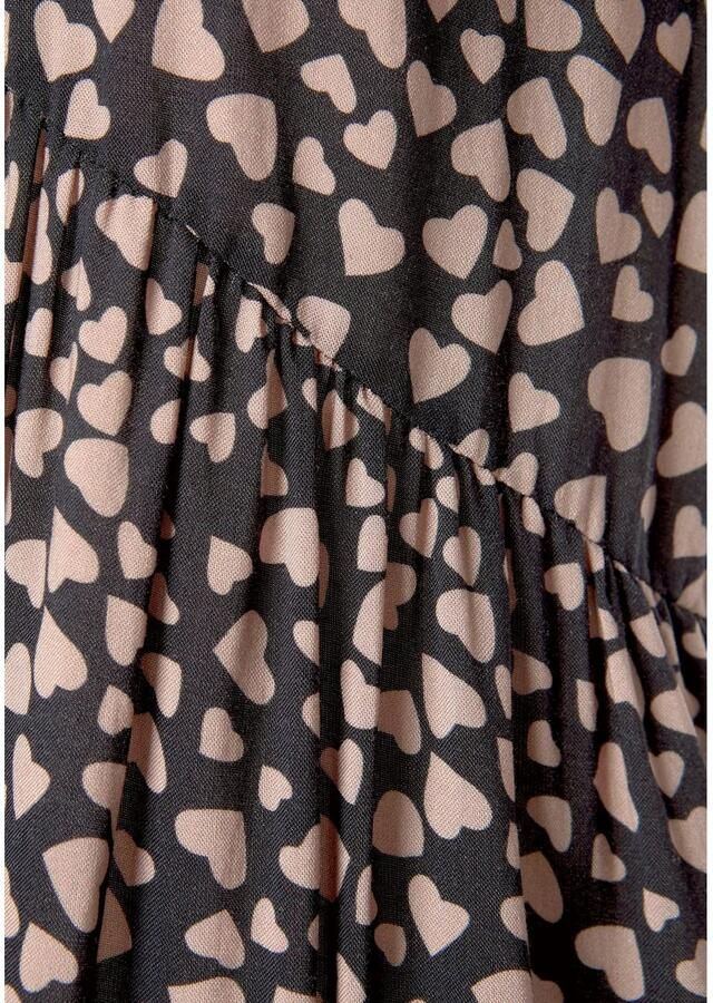 Lascana Blousejurk met hartjesprint losse blousejurk zomerjurk strandjurk - Foto 2