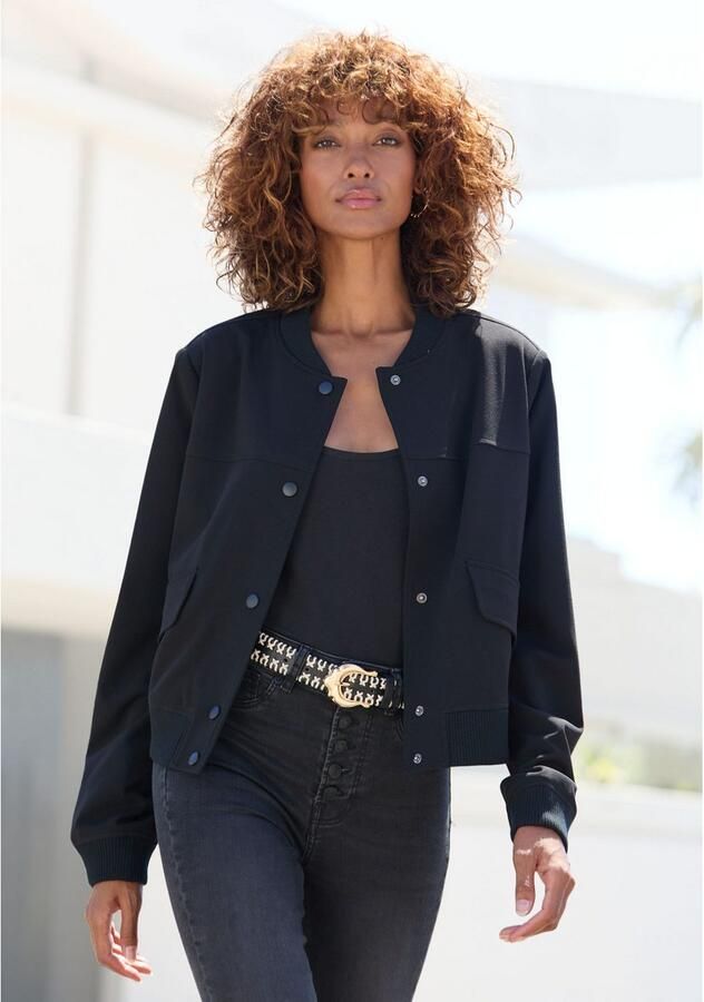 Lascana Bomberjack met drukknoopen korte jas sportief-chic - Foto 5