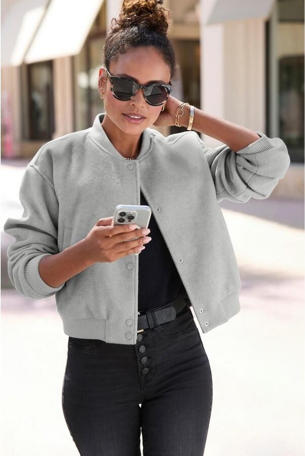 Lascana Bomberjack met ribboorden pilotenjack met drukknopen en zakken - Foto 5