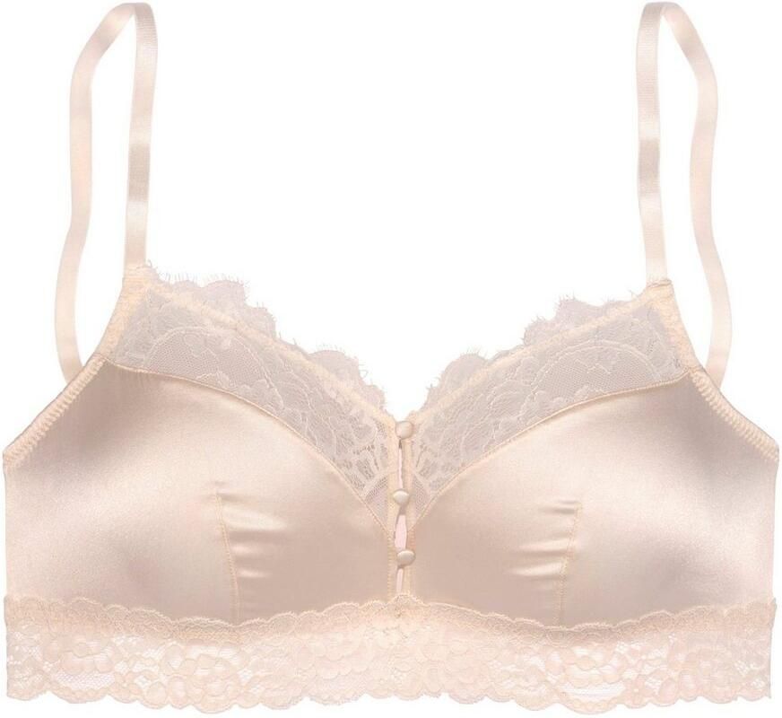 Lascana Bralette-bh Alana zonder beugel met hoog zijdegehalte en elegant kant lingerie