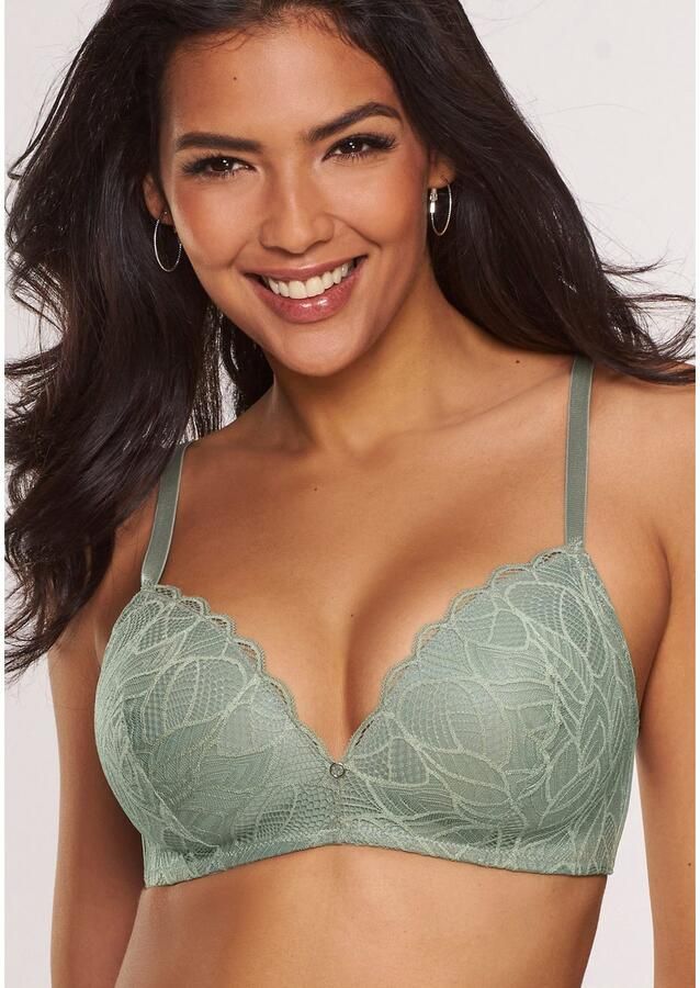 Lascana Bralette-bh ALICIA zonder beugel met fijn kant met bladerenmotief lingerie - Foto 4