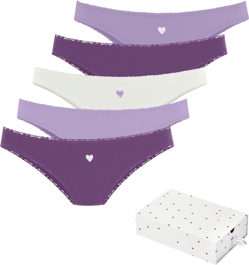 Lascana Brazilian slip met schattige hartjesprints en van elastische katoenkwaliteit (Set van 5) - Foto 6