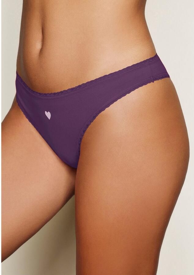 Lascana Brazilian slip met schattige hartjesprints en van elastische katoenkwaliteit (Set van 5) - Foto 2