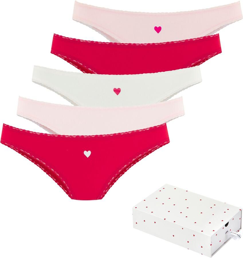 Lascana Brazilian slip met schattige hartjesprints en van elastische katoenkwaliteit (Set van 5) - Foto 6