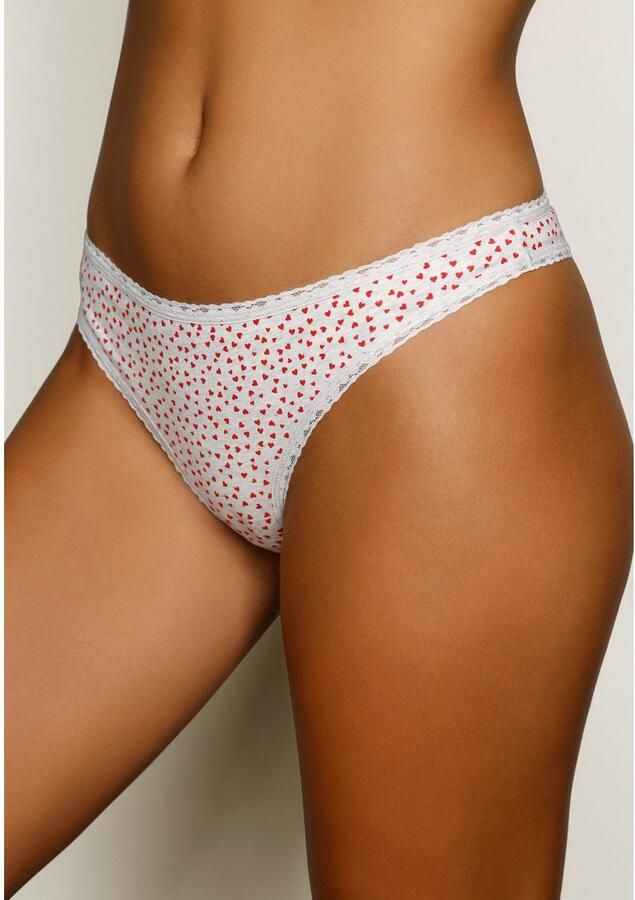 Lascana Brazilian slip met schattige hartjesprints en van elastische katoenkwaliteit (Set van 5) - Foto 2