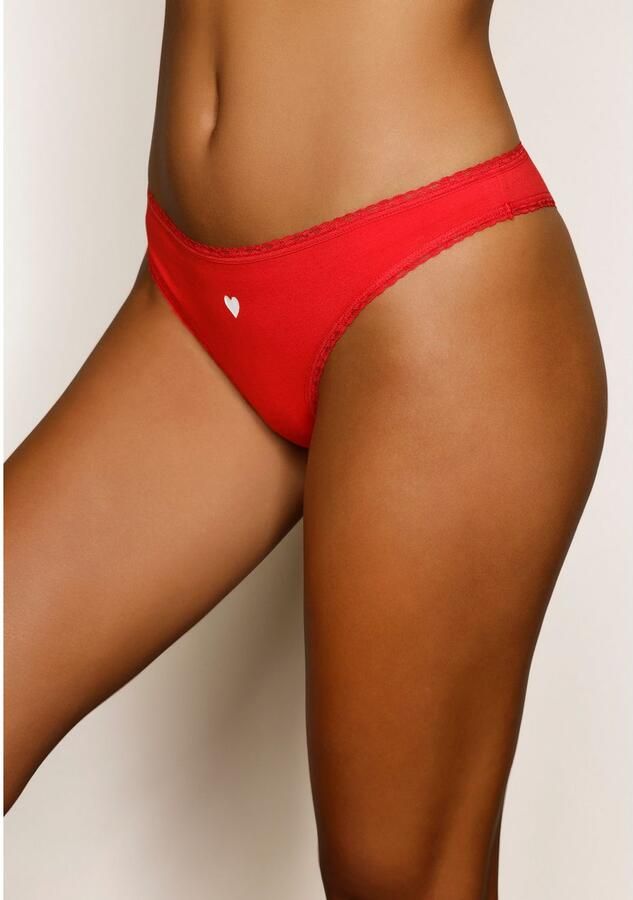 Lascana Brazilian slip met schattige hartjesprints en van elastische katoenkwaliteit (Set van 5) - Foto 2