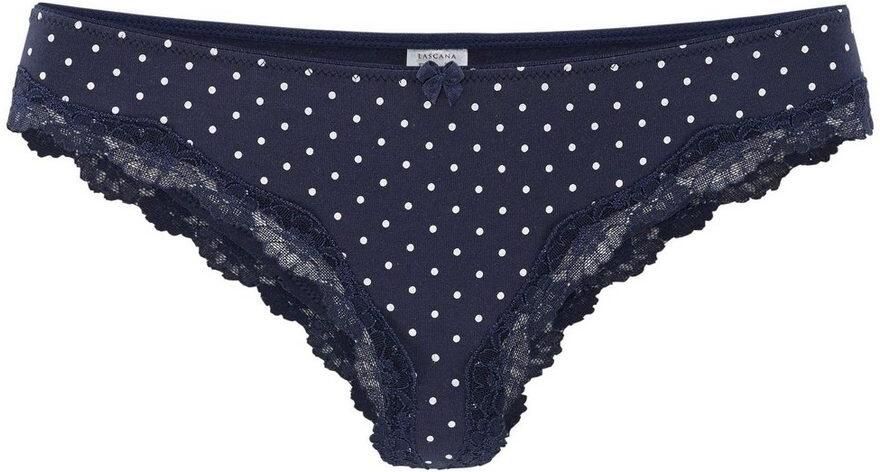 Lascana Brazilian slip van elastische katoen met delicate kant (3 stuks) - Foto 4