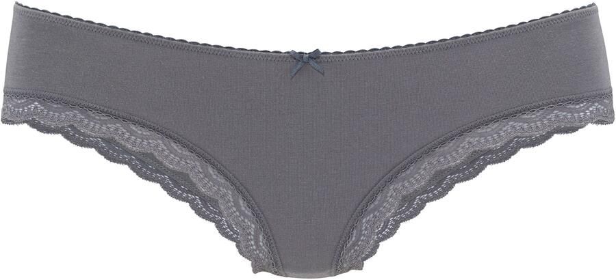 Lascana Brazilian slip van elastische katoen met fijne kant met opbergdoos (Set van 5) - Foto 2