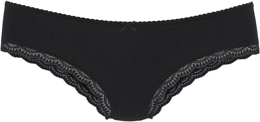 Lascana Brazilian slip van elastische katoen met fijne kant met opbergdoos (Set van 5) - Foto 2