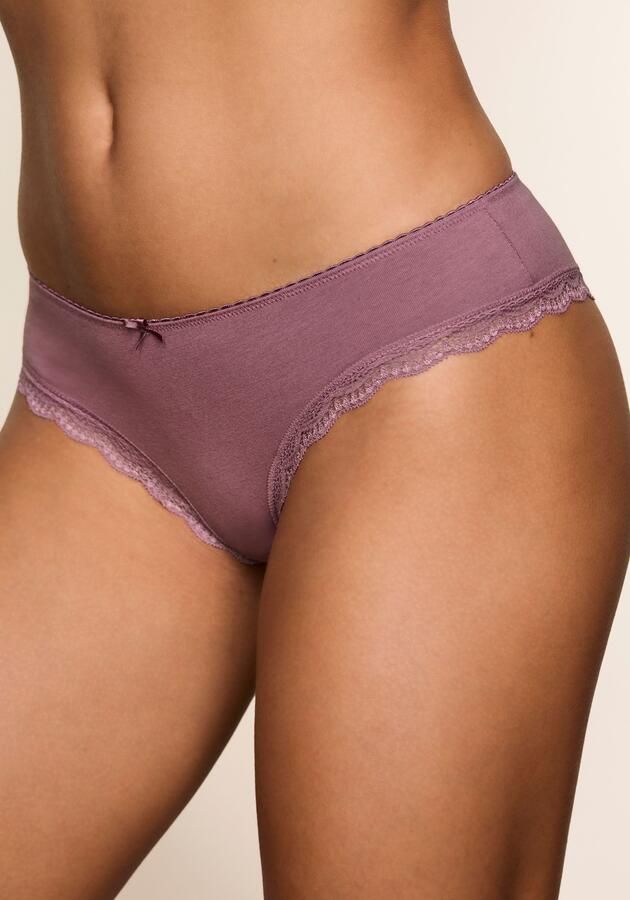 Lascana Brazilian slip van elastische katoen met fijne kant met opbergdoos (Set van 5) - Foto 4