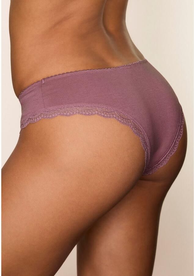 Lascana Brazilian slip van elastische katoen met fijne kant met opbergdoos (Set van 5) - Foto 2