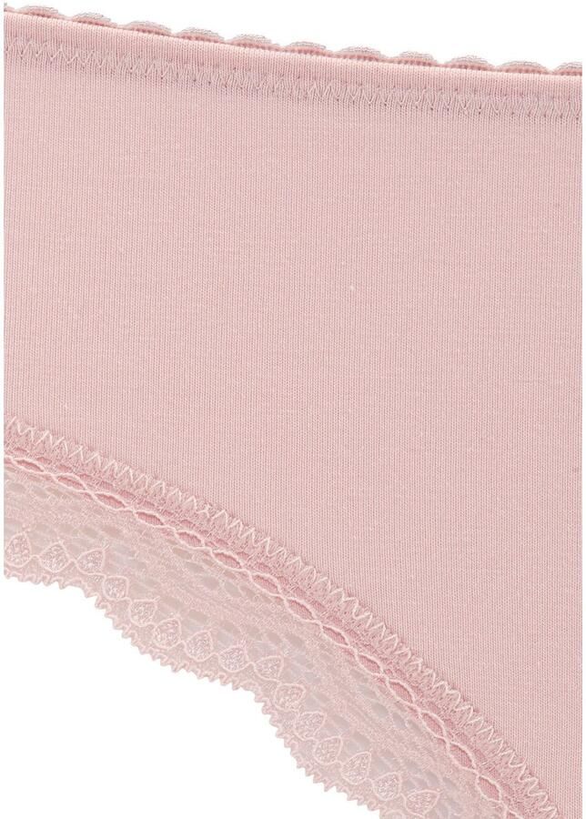 Lascana Brazilian slip van elastische katoen met fijne kant met opbergdoos (Set van 5)