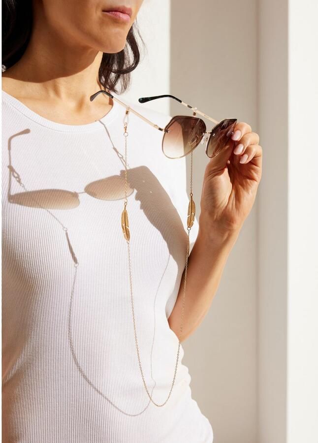 Lascana Brilketting Fijn brillenband met veerornament Perfect voor een bril of zonnebril of als maskerketting - Foto 2