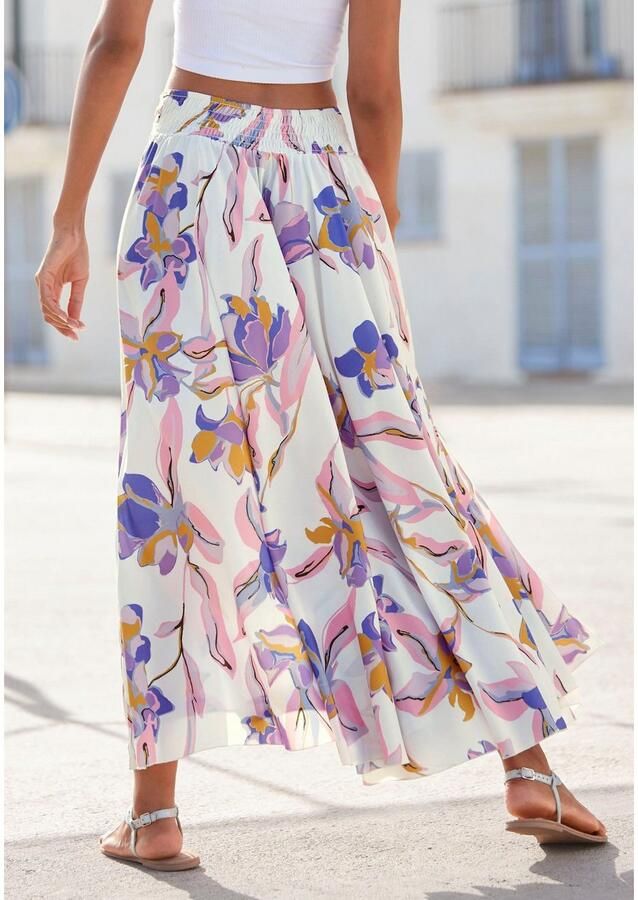 Lascana Broekrok met all-over bloemenprint culotte stijl extra wijde pijpen - Foto 3