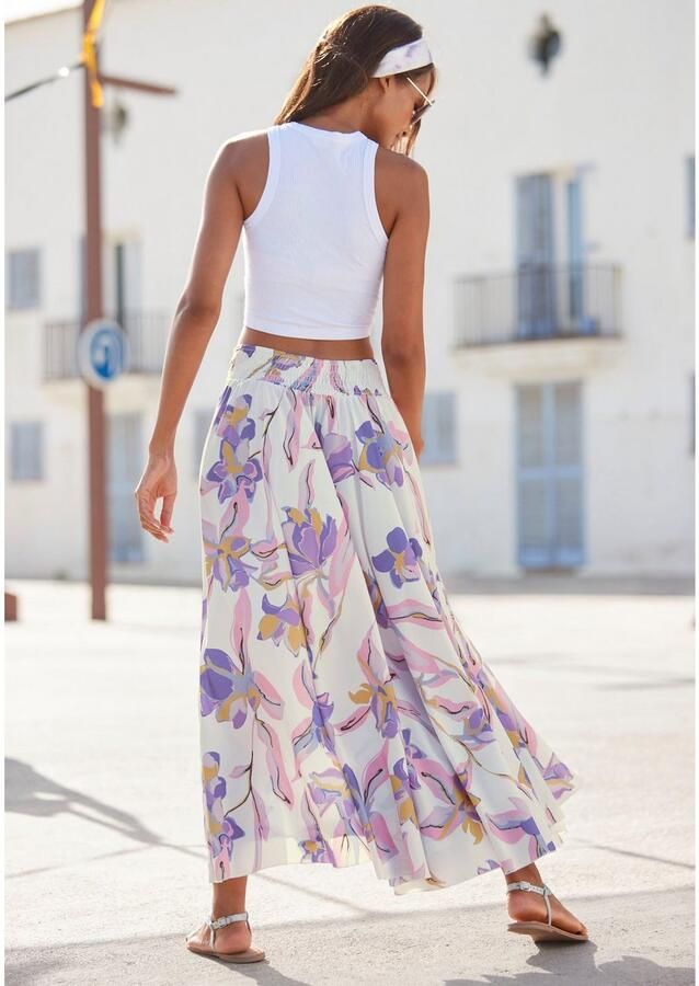 Lascana Broekrok met all-over bloemenprint culotte stijl extra wijde pijpen - Foto 4