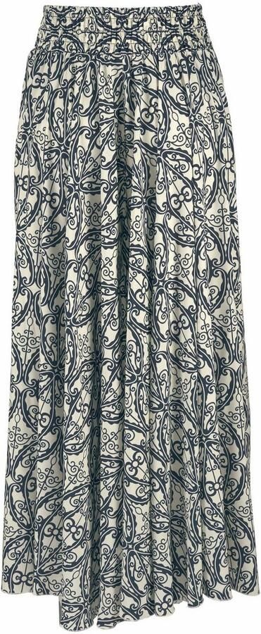 Lascana Broekrok met all-over print culotte stijl extra wijde pijpen - Foto 7