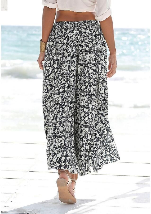 Lascana Broekrok met all-over print culotte stijl extra wijde pijpen - Foto 1