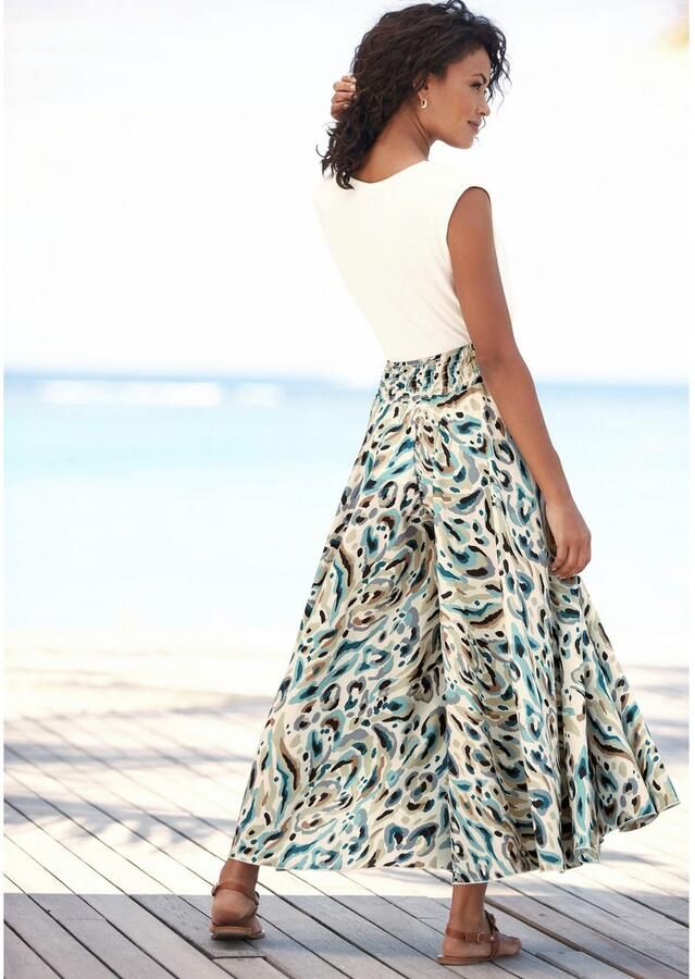 Lascana Broekrok met all-over print culotte stijl extra wijde pijpen - Foto 4