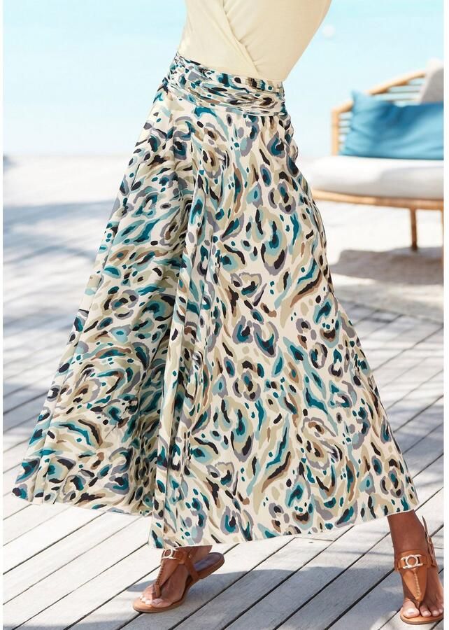 Lascana Broekrok met all-over print culotte stijl extra wijde pijpen - Foto 3