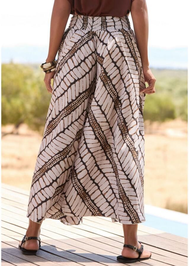 Lascana Broekrok met all-over print culotte stijl extra wijde pijpen - Foto 5