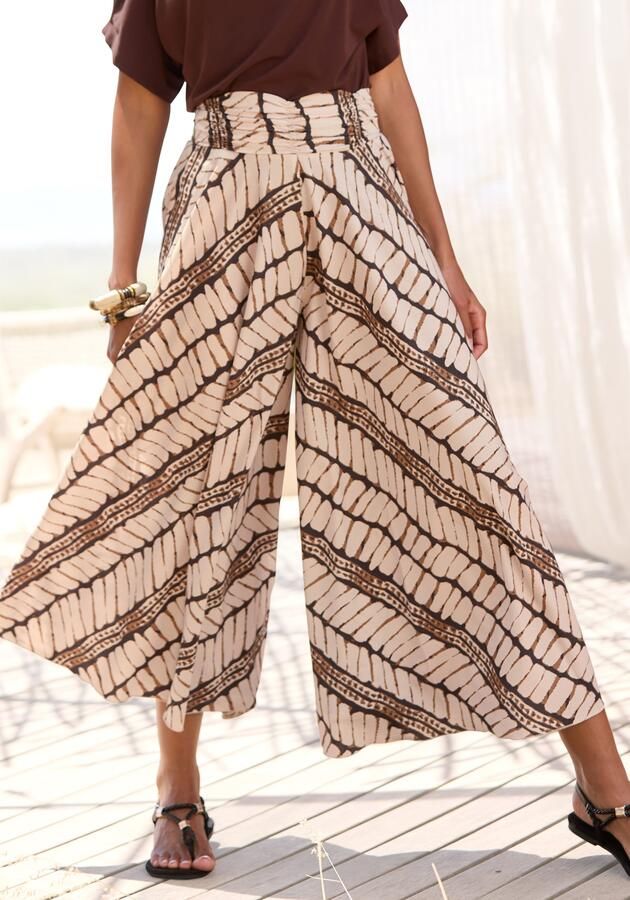 Lascana Broekrok met all-over print culotte stijl extra wijde pijpen - Foto 6