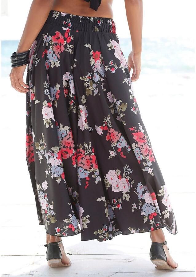 Lascana Broekrok met bloemenprint culotte stijl extra wijde pijpen - Foto 3