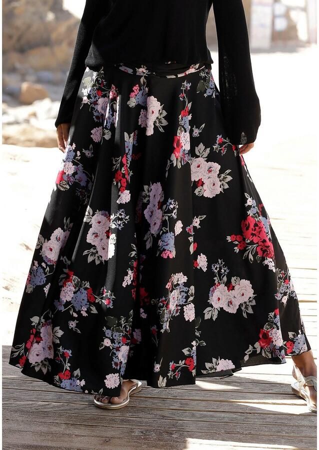 Lascana Broekrok met bloemenprint culotte stijl extra wijde pijpen - Foto 4
