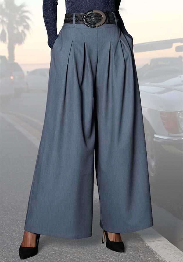 Lascana Broekrok met riemlussen pantalon chic - Foto 3