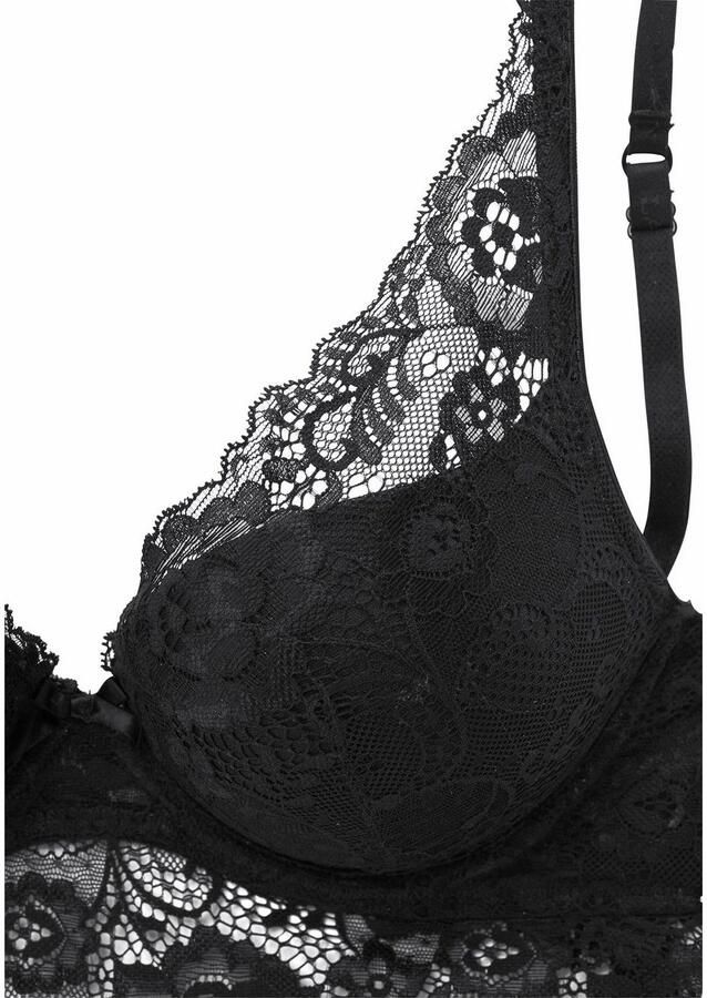 Lascana Bustier Push-up-bh van gebloemd kant dessous - Foto 2