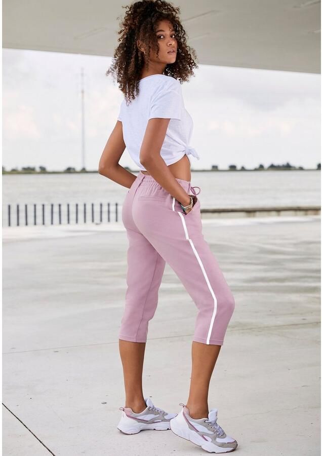 Lascana Capribroek met zijstrepen loungewear - Foto 2