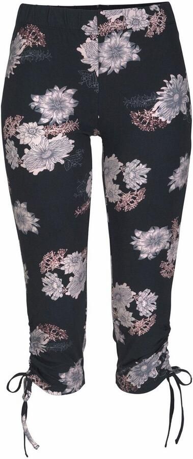 Lascana Caprilegging met plooien aan de zijkanten en all-over print 3 4 lengte stretch - Foto 7