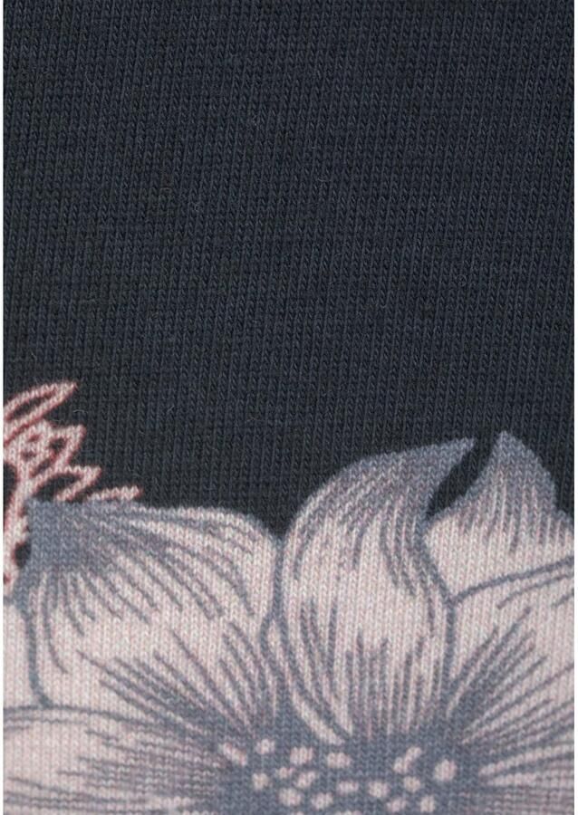 Lascana Caprilegging met plooien aan de zijkanten en all-over print 3 4 lengte stretch