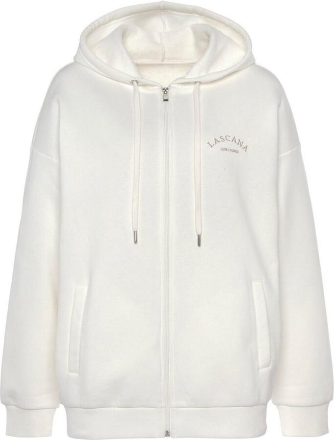 Lascana Capuchonsweatvest Sweatvest met capuchon met zijzakken en aan de binnenkant opgeruwd loungewear - Foto 3