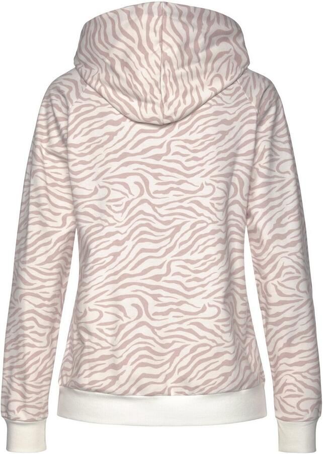 Lascana Capuchonsweatvest sweatvest met details in rozegoudkleur Sweatshirtjack met details in roségoudkleur loungewear