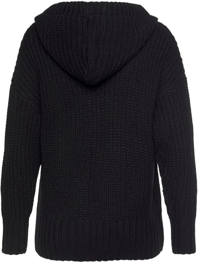 Lascana Capuchontrui van zacht grof breiwerk zachte breipullover met capuchon