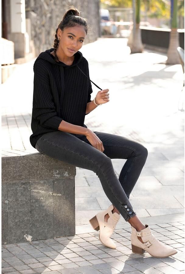 Lascana Capuchontrui van zacht grof breiwerk zachte breipullover met capuchon - Foto 5