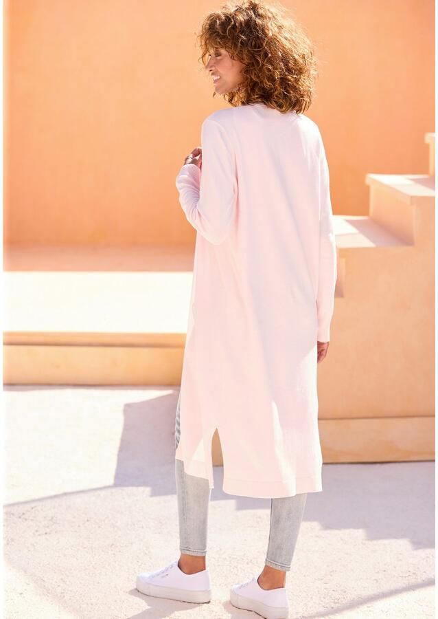 Lascana Cardigan met zijopeningen lange gebreide jas van zacht ribbreiwerk - Foto 2